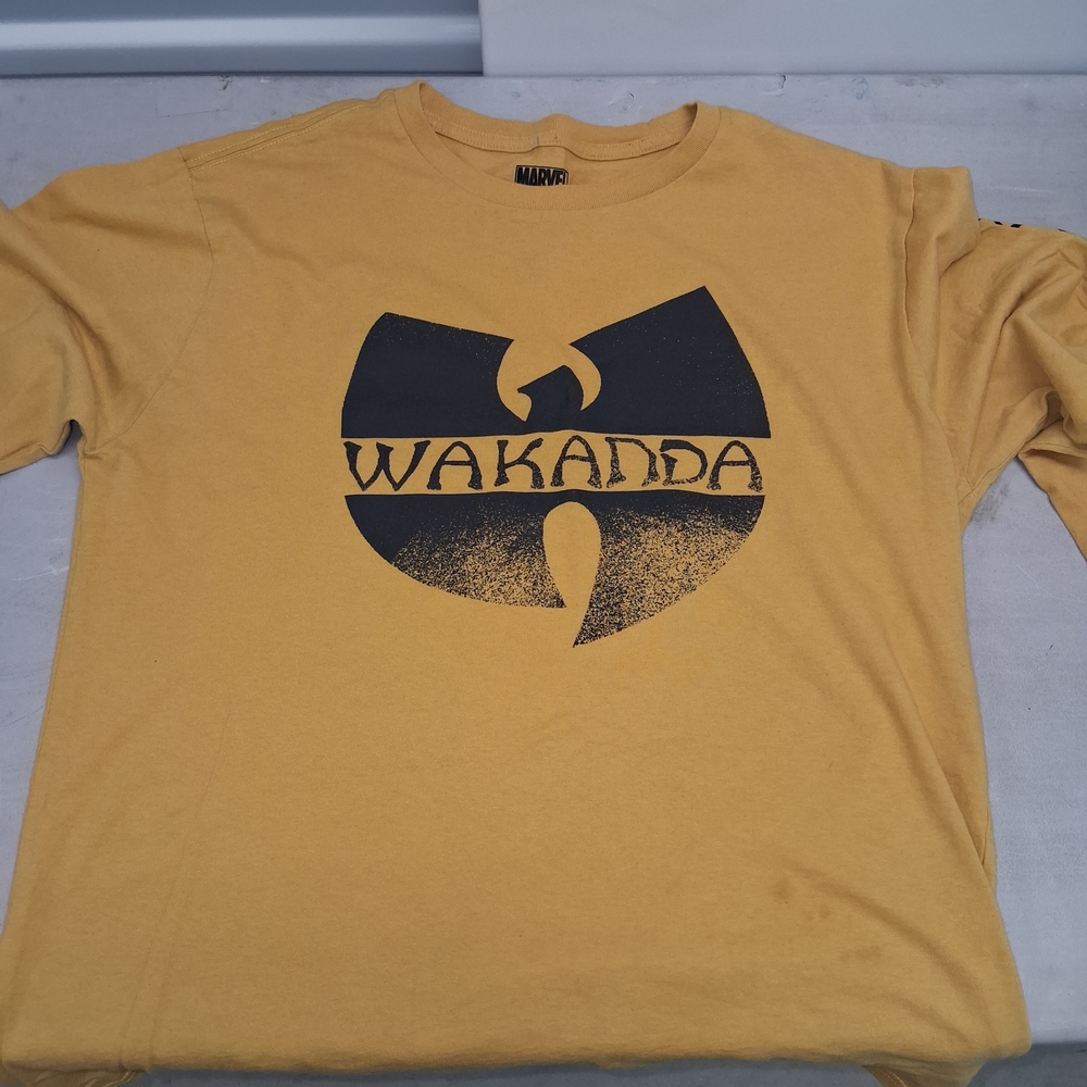 Wu-Tang Clan MARVEL BLACK PANTHER Yellow Long Sleeve Graphic Tee - Picture 6 of 7